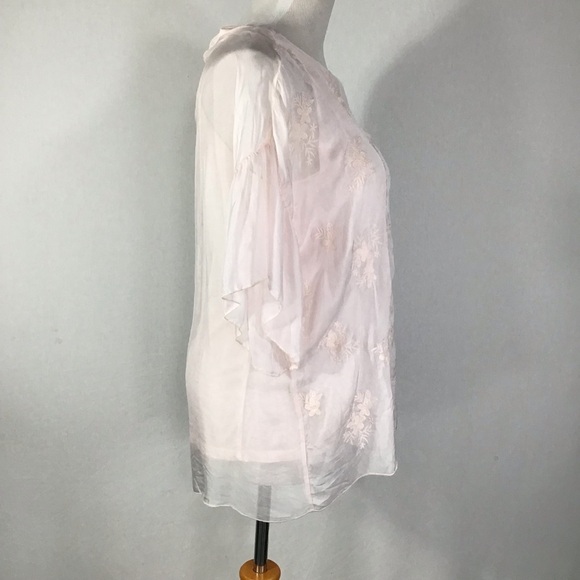 Vintage Italian chiffon silk and embroidered blouse with a soft lining - Picture 3 of 9